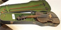 VIOLIN WITH CASE AND 2 BOWS