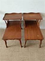 Two Wooden End Tables