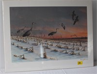 CHRISTMAS MORNING CRANES BY O.J. GROMME SIGNED