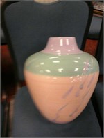 Pink green and purple vase