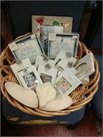 Box lot of small white picture frames