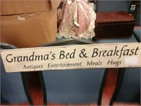 Bed and breakfast wooden sign