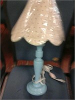 Blue lamp with shade