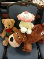 3 stuffed animals