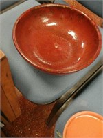 Red pottery bowl