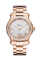 (New) Chopard Happy Sport 36mm 18k Rose Gold Diamo