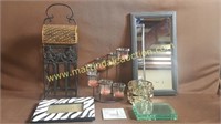 Wine Caddy, Candle Stand, Small Mirror, Zebra