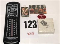 JD Thermometer, napkins, cards, puzzle, chg holder