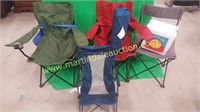 (4) Outdoor Folding Chairs & Styrofoam Ice Chest