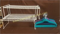 White Metal Shelf Stands & Flocked Clothes