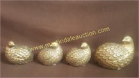 (4) Resin Gold Colored Bird Table Top Decor