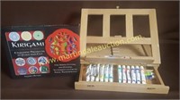 Art Lot- Kirigami Kit & Wooden Storage Box/Easel