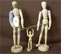 3 Articulated Wood Art Mannequin Models