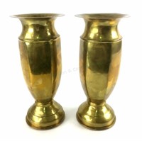 (2) Ww2 Era Trench Art Vases M14 Shells