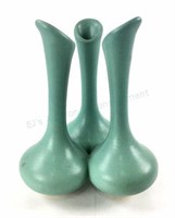 Van Briggle Pottery Turquoise Triple Bud Vase