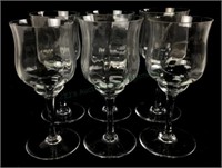 (6) Baccarat Capri Optic Crystal Wine Glasses