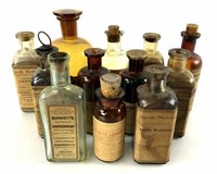 (12) Antique Apothecary Herbal Medicine Bottles