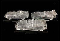 (3) Hofbauer Crystal Car Models W/ Wood Stands