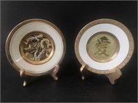The Art of Chokin 24KT Gold Rimmed Plates