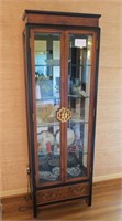 26" Century beveled glass lighted curio cabinet,
