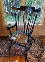 Stenciled Windsor style armchair