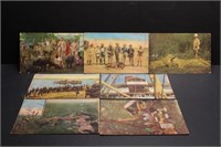 Group of 7 Teddy Roosevelt African Safari Postcard