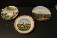 3 Early Hand Painted Souvenir Plates
