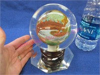 reverse painted asian globe on stand & mirror