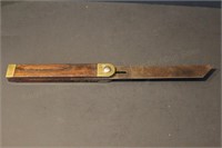 Wood Brass and Iron Straight Edge Tool