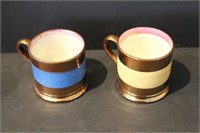 Turn of Century Copper Luster Mugs Nice