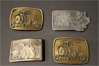 4 Agricultural Brass and Metal Belt Buckles