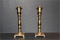 Pair of 8" Brass Spindal Style Candlesticks