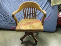 antique oak roller desk chair