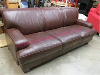 modern brown vinyl 7ft long sofa