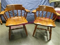 2 solid maple heavy chairs "s. bent & bros."
