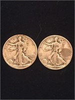 2 STANDING LIBERTY SILVER 1/2 DOLLARS