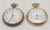 Pair Of Waltham Pocket Watches Open Face 15 Jewels