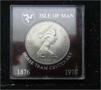 1976 British Isle Of Man Horse Tram Coin
