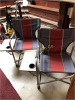 LOT W/2 FOLDING CAMPING CHAIRS W/SIDE TABLES