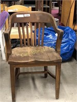 VINTAGE OAK DESK CHAIR FROM '' THE DESK EXCHANGE"