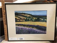 ORIGINAL WATERCOLOR ROLLING HILLS ART BY