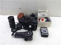 Vtg Cameras  Lens & Accessories as Shown