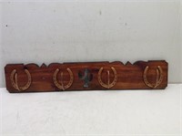 Wood / Horseshoe Coat Rack   40 x 8"
