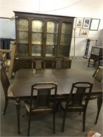 Vintage dining table and hutch