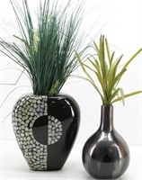 Pier 1 Black & Stone Look Vase-Retail $40, Plus..