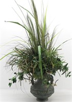 Decorative Vase with Silk Greenery Arrangement