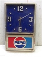 Vtg 1980's Pepsi Cola Battery Op Clock