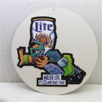 Miller Lite / Football Punch Out Cardboard Sign
