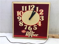 Vtg Dr Pepper Electric Clock   Working
