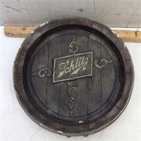Schlitz Beer Plaster Barrel End Bar Sign  18" Dia